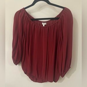 JOIE 100% Silk Burgundy Blouse – Size Small